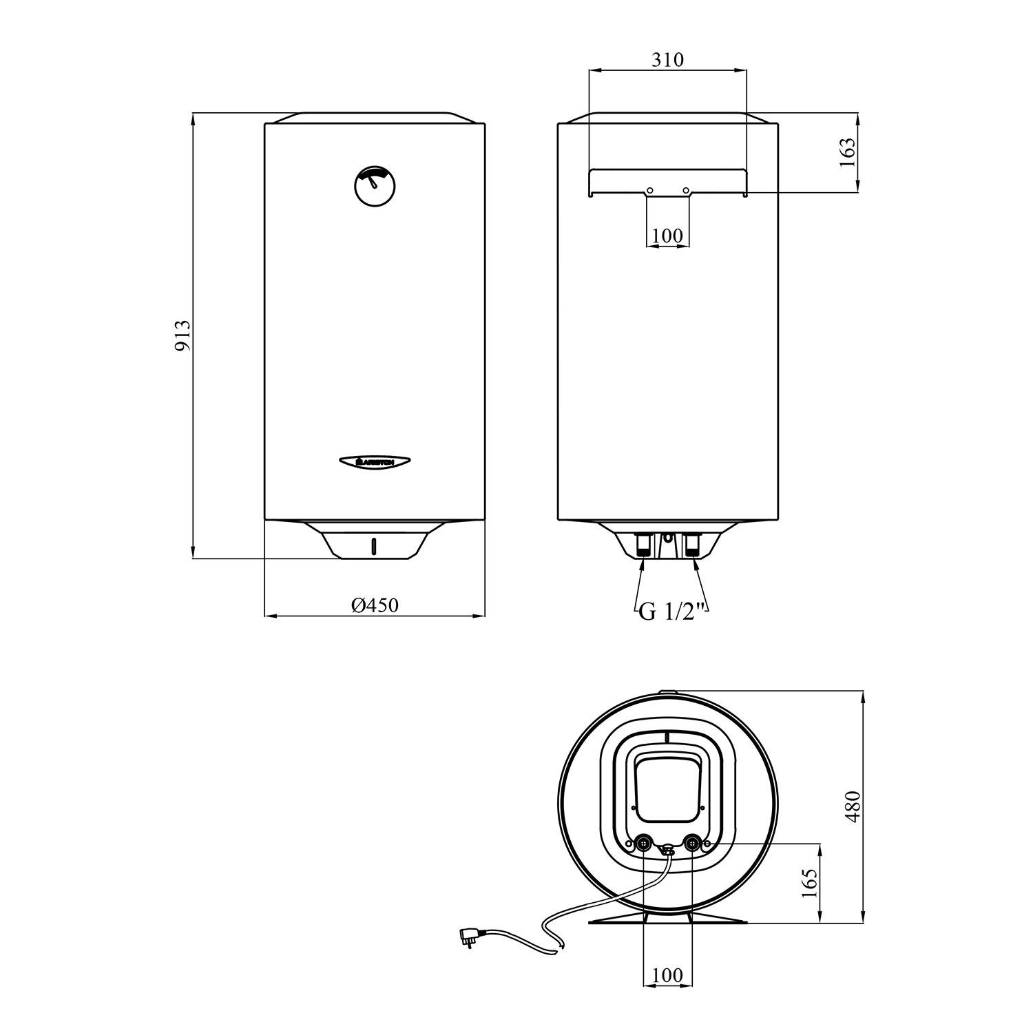 Бойлер Ariston SG1 3213002 CV034079 100 л 1,5 кВт мокрий тен (230788) - фото 8