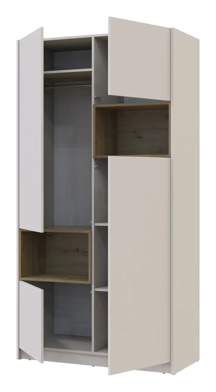 Шафа для одягу з нішею Doros Дейл 2 ДСП 115,2х52х220 см Кашемір/Дуб Артізан (80737725) - фото 4