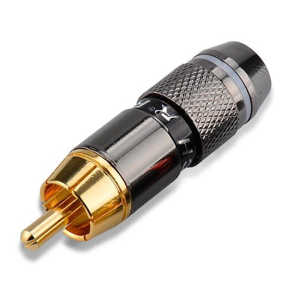 Штекер металлический SUNROZ под пайку FreeEnd-RCA Male Black (A48337)