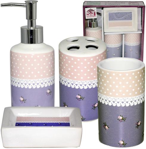 Набір аксесуарів Ситець для ванної кімнати 4 пр. кераміка (ST-888-06-008)