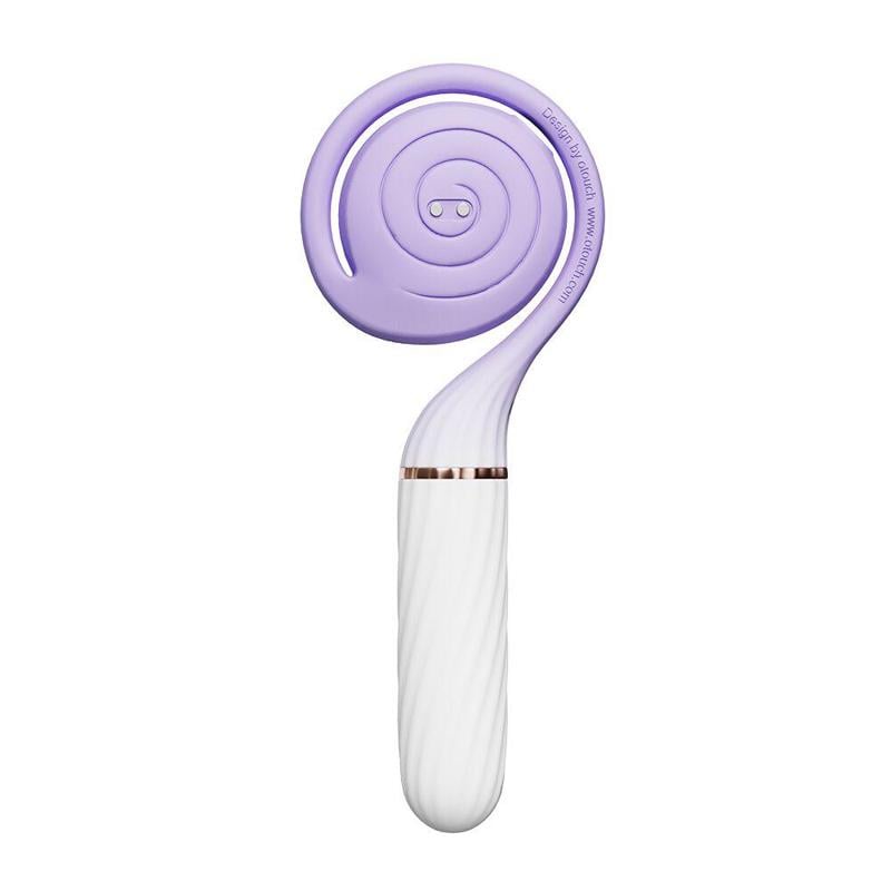 Стимулятор вакуумный для клитора с пульсацией Otouch Lollipop Purple 31,8 см Фиолетовый с белым (56547)