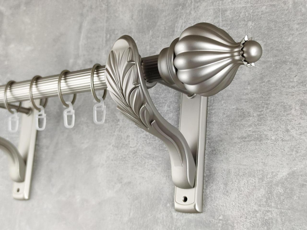 Карниз MStyle металлический для штор однорядный Таджа 25 мм рифленый 240 см Сатин (5012965)