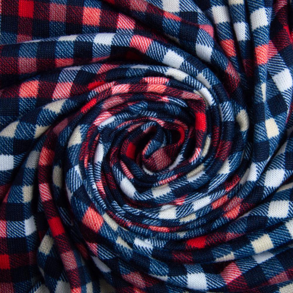 Ткань трикотаж Вермонт клетка мелкая 145 см Красный/Синий (26135)