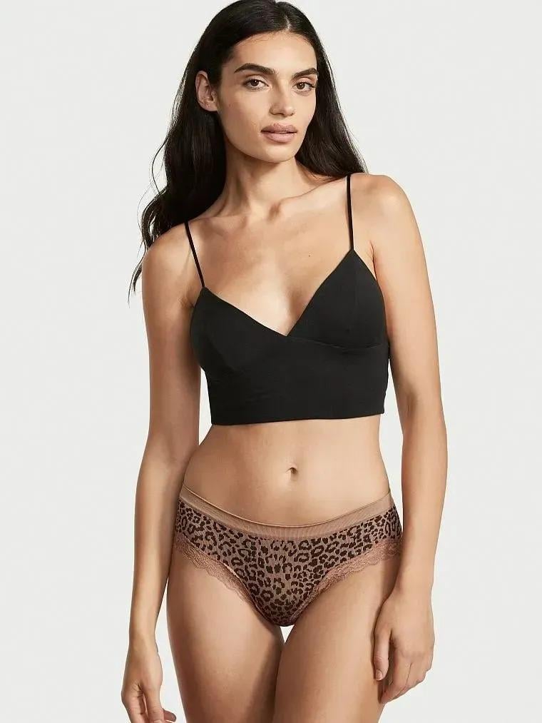 Трусики в рубчик Victoria's Secret Seamless Ribbed Hiphugger Panties M Леопард (26468691)