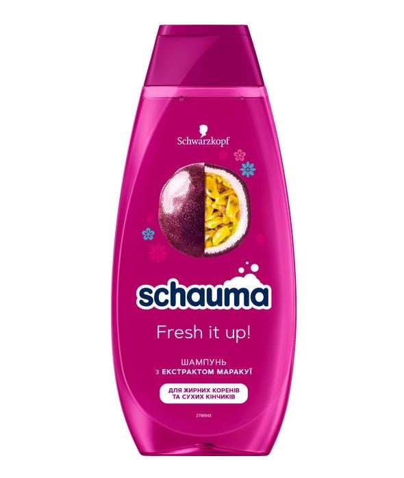 Шампунь Schauma Fresh it up! для жирних коренів та сухих кінчиків з екстрактом маракуї 400 мл (119172)