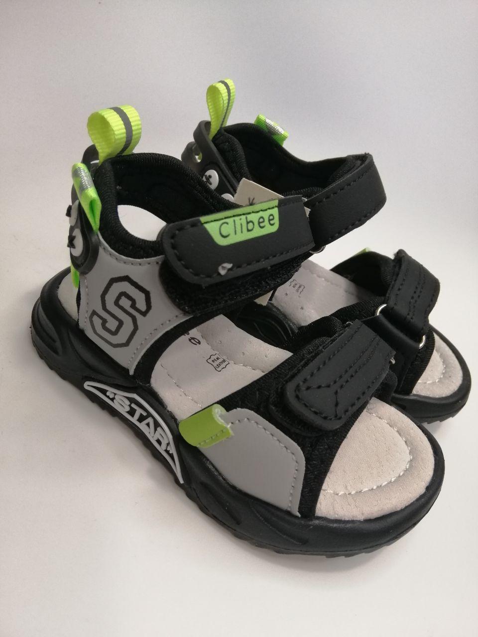Босоніжки для хлопчика Clibee р. 24 15,5 см Чорний (33 bl-green)
