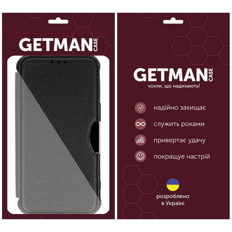 Противоударный кожаный чехол книжка GETMAN Razor (PU) для Samsung Galaxy A15 4G/5G / M15 5G Carbon - фото 6