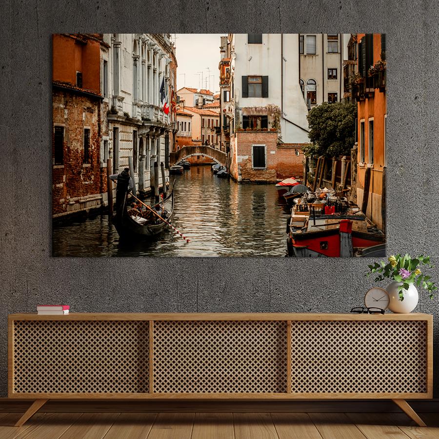 Картина город Жизнь в Венеции 80x54 см (A742-1)