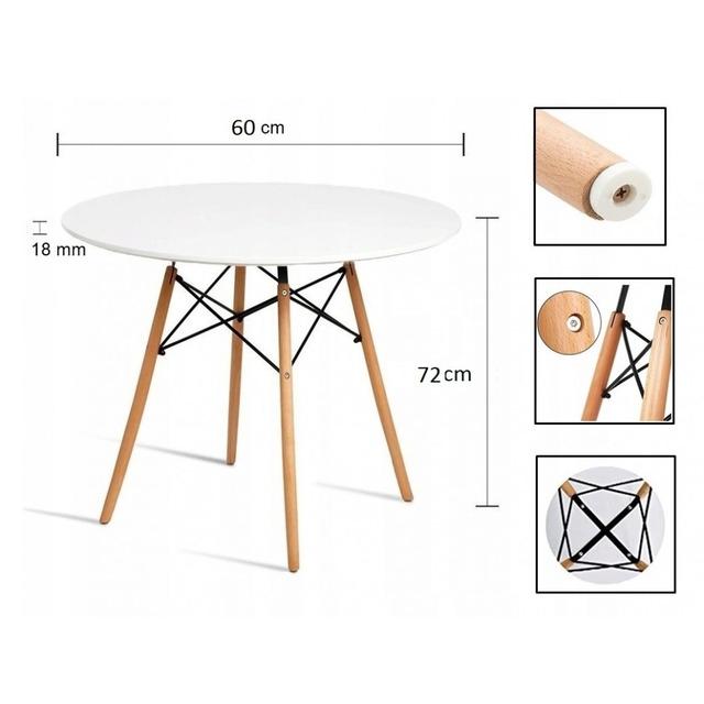 Стіл обідній Bonro В-957-600 круглий Білий - фото 5 Стіл обідній Bonro В-957-600 круглий Білий - фото 5