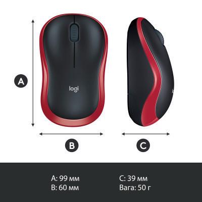 Компьютерная мышка Logitech M185 Red (910-002240) - фото 3 Компьютерная мышка Logitech M185 Red (910-002240) - фото 3