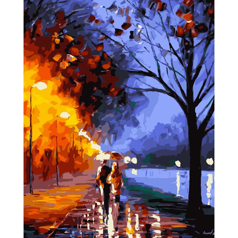 Картина по номерам Strateg Премиум Город после дождя 40х50 см (GS403)