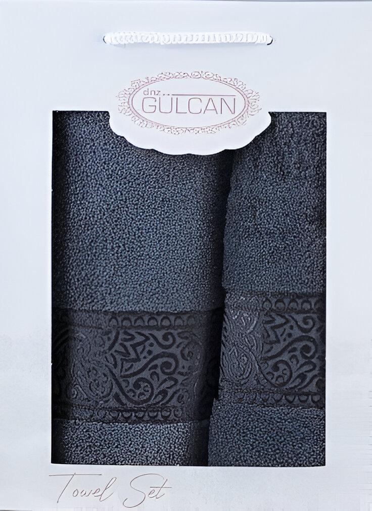 Набор полотенец Gulcan Cotton Ornament 480 г/м2 2 шт. Темно-серый (21611)