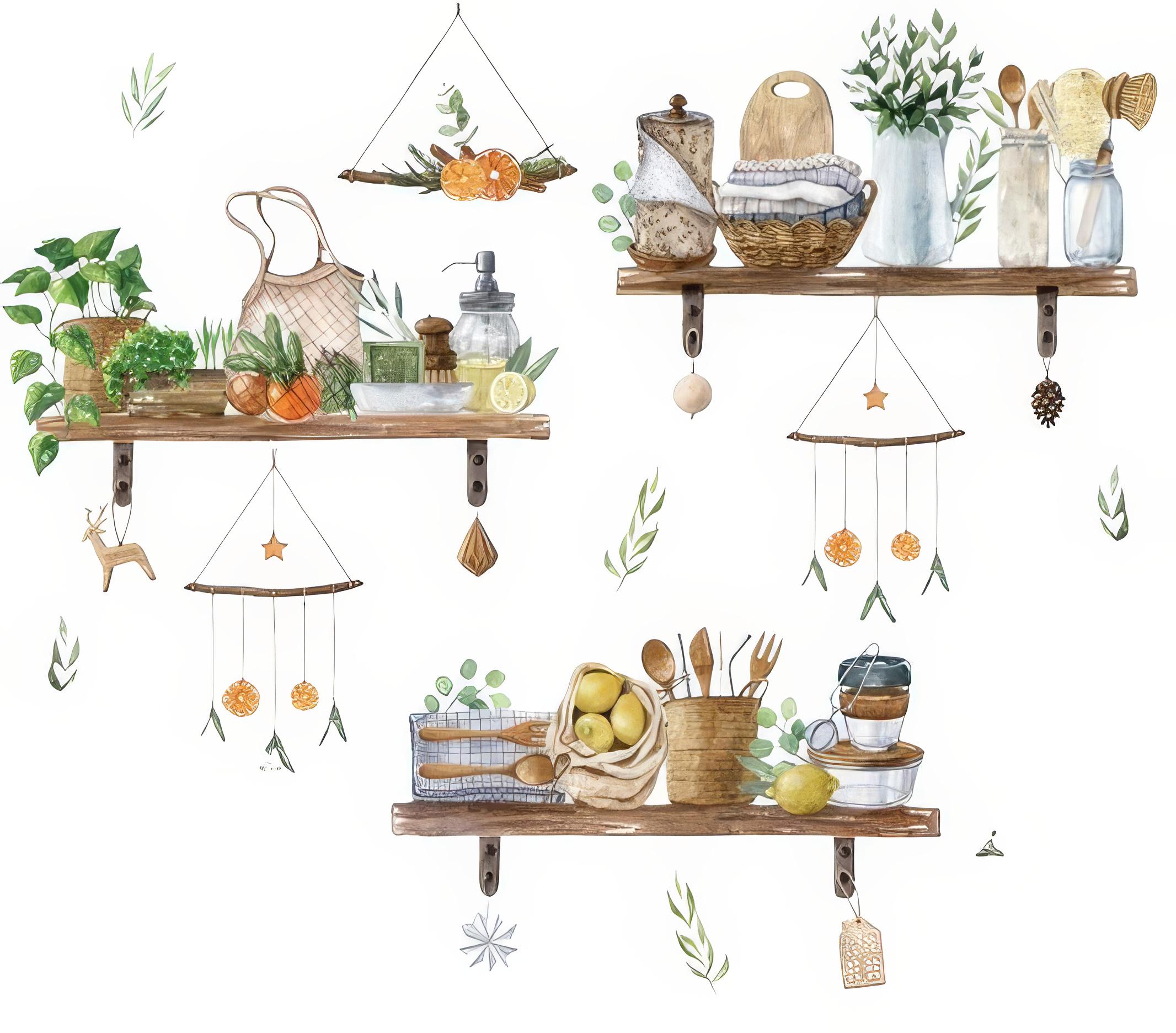 Набір вінілових наліпок Ранок у Селі інтер'єрні в кімнату на стіну 30х90 см Набір вінілових наліпок Ранок у Селі інтер'єрні в кімнату на стіну 30х90 см