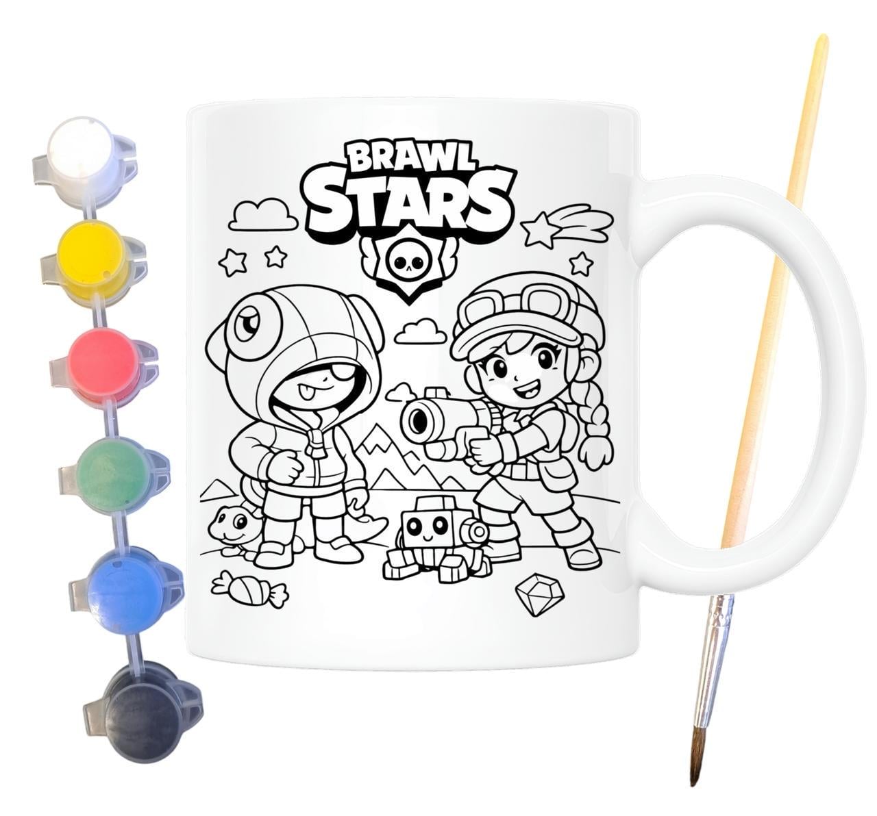 Набор для творчества кружка-раскраска Леон и Джесси Brawl Stars (КР0217)