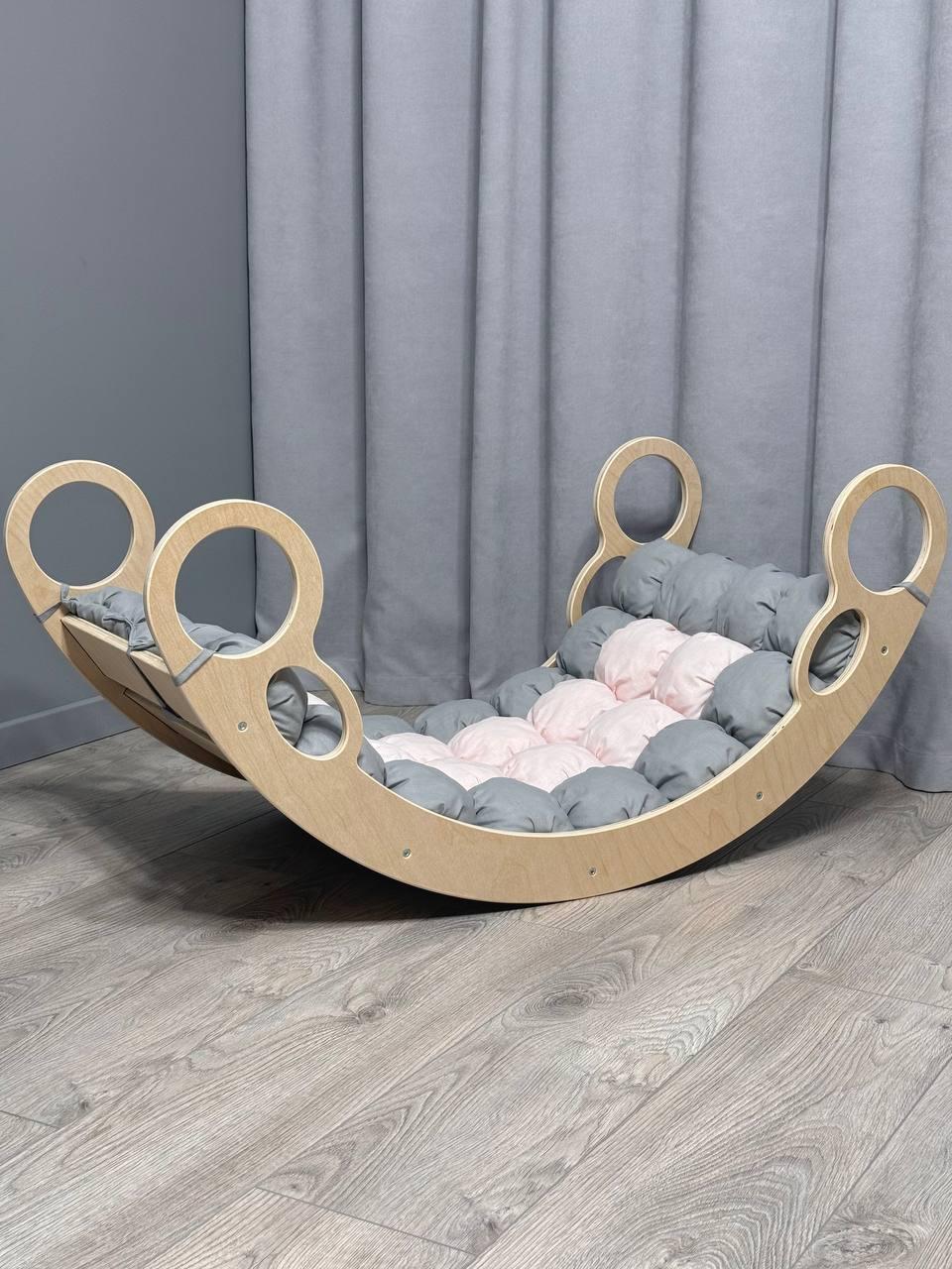 Детская кроватка качалка-балансир 70 с матрасиком бонбон (0070/Б)