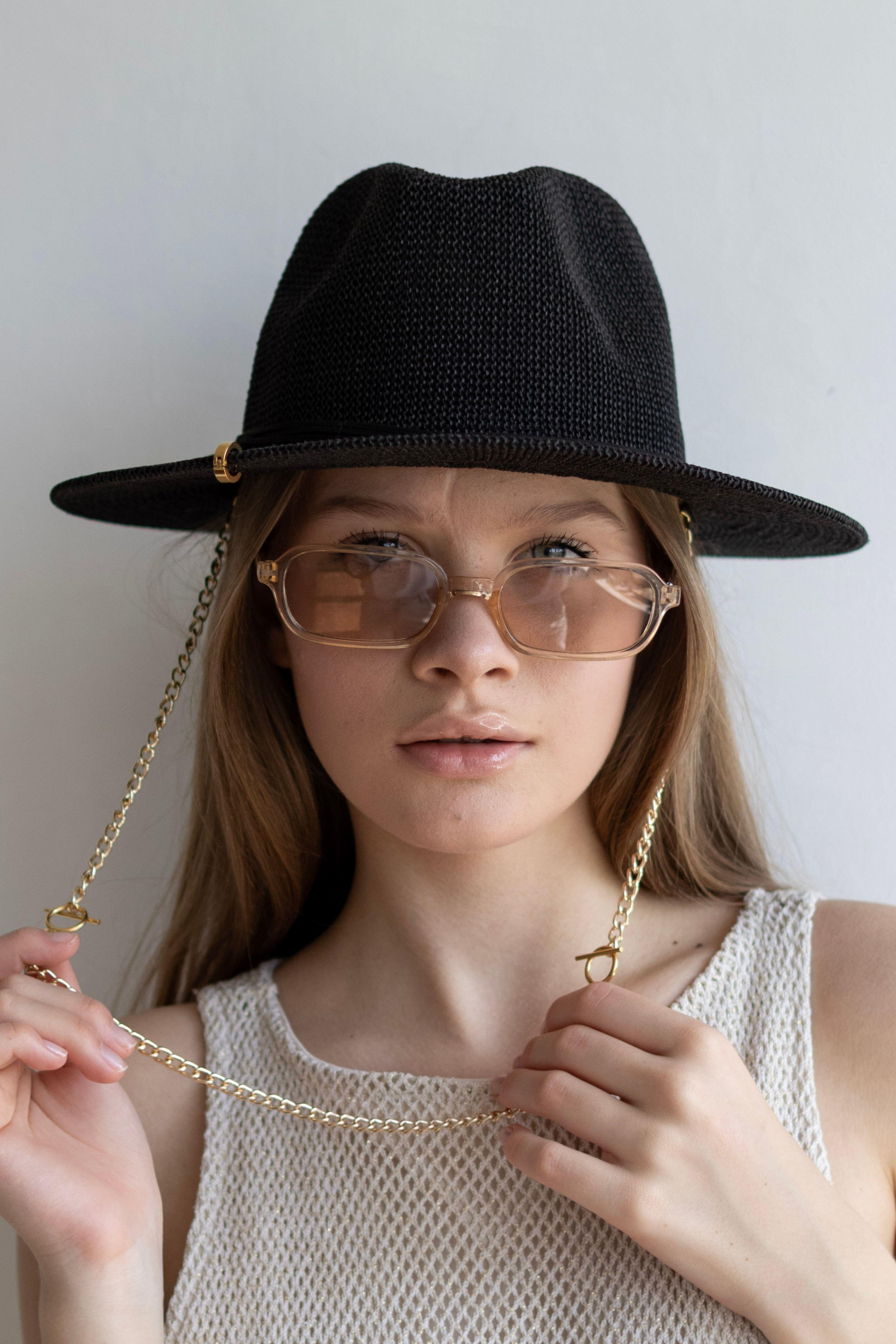 Шляпа-федор женский D.Hats цепью Черный Шляпа-федор женский D.Hats цепью Черный