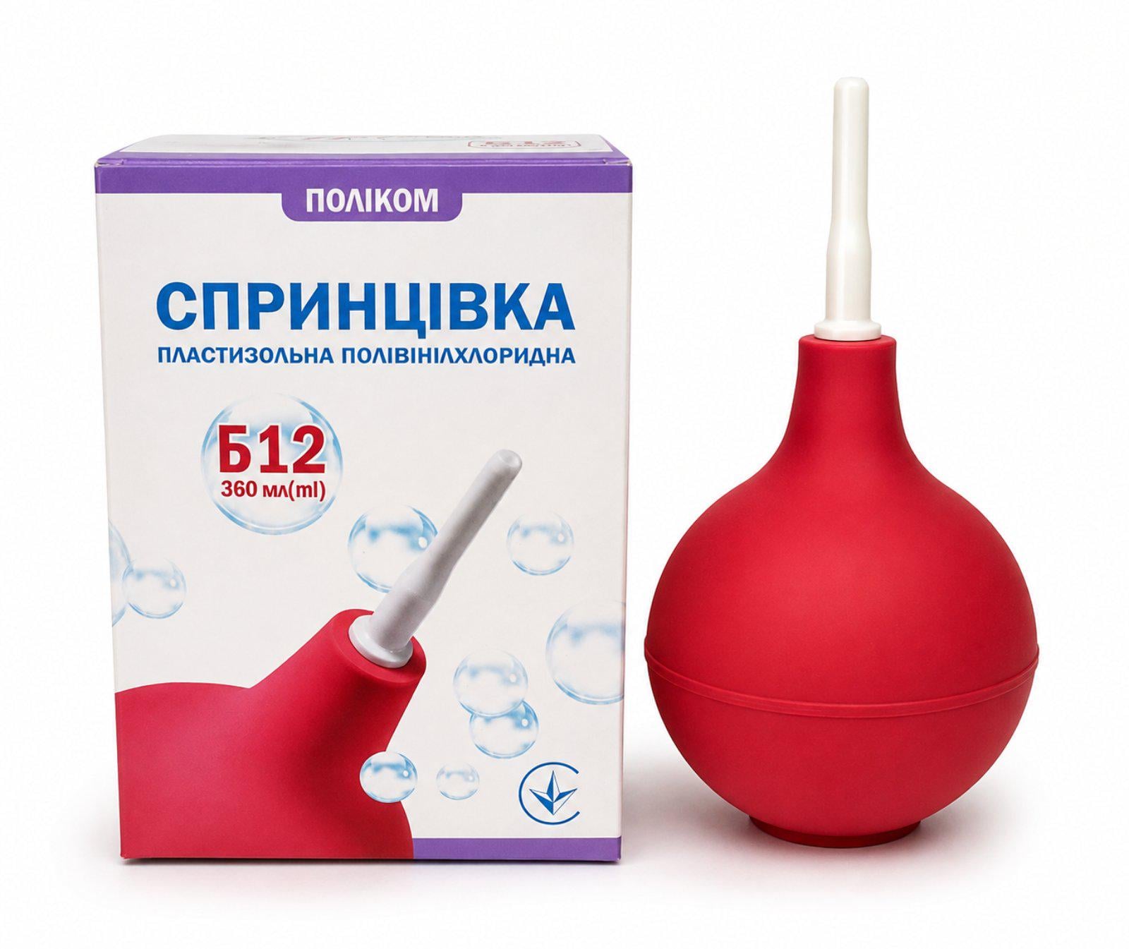 Спринцовка Поликом Б-12 360 мл с твердым наконечником (37134915)
