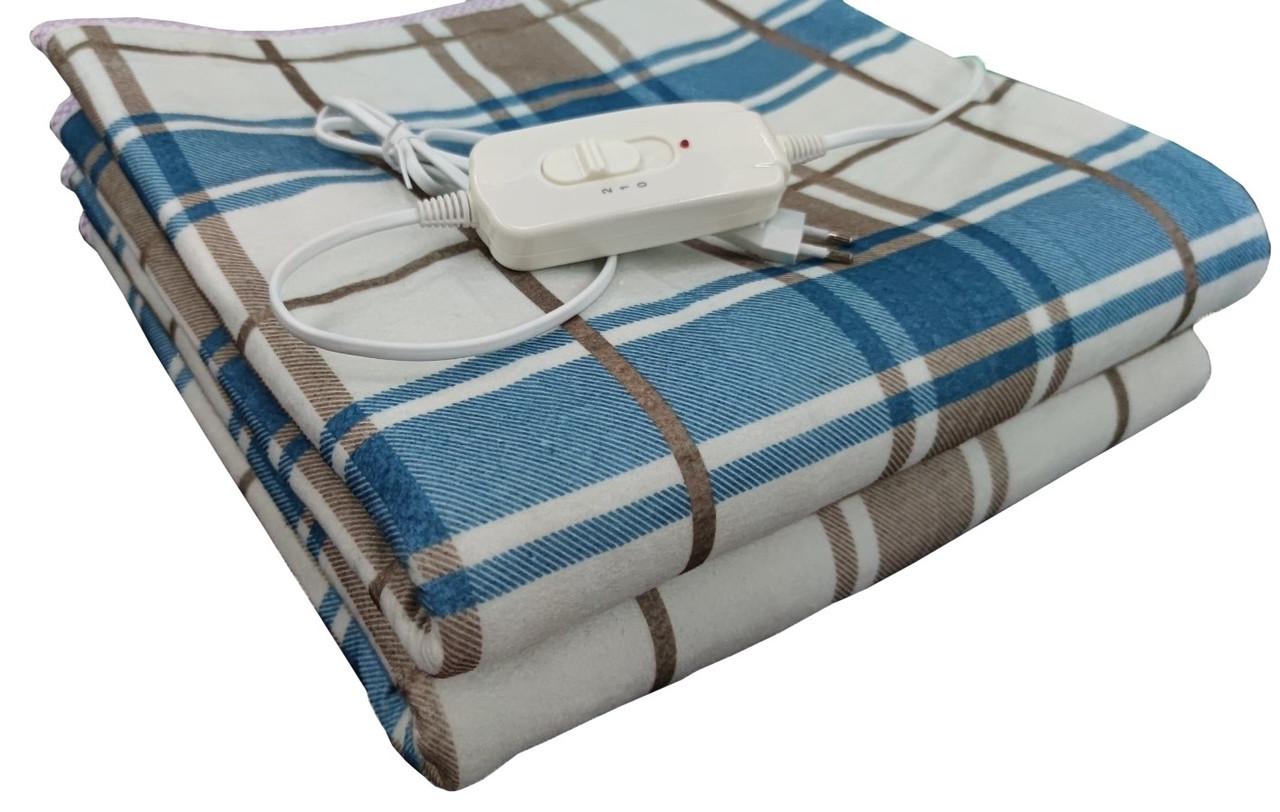 Електропростирадло Royan щільна байка клітинка односпальне 120х160 см