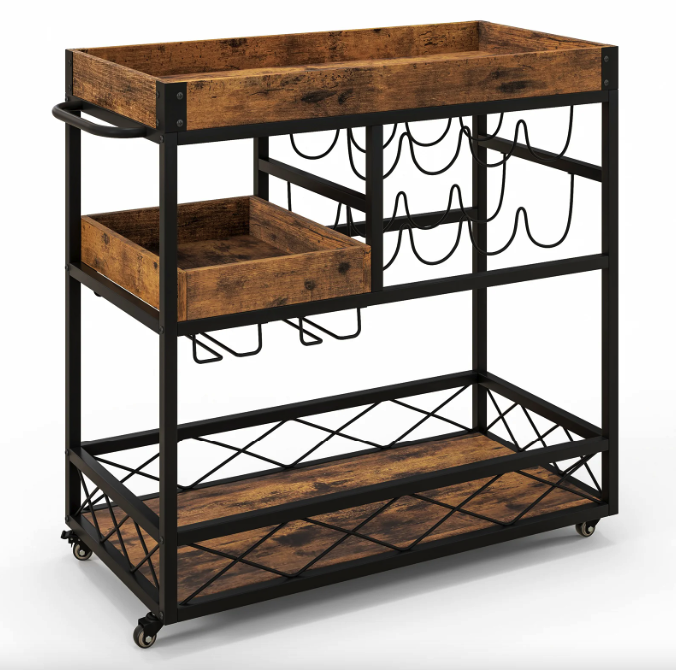 Барная тележка Costway Mexico с несколькими ярусами в стиле Loft (4863) Барная тележка Costway Mexico с несколькими ярусами в стиле Loft (4863)