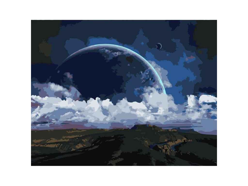 Картина по номерам Strateg Планета на горизонте 40х50 см (DY170)