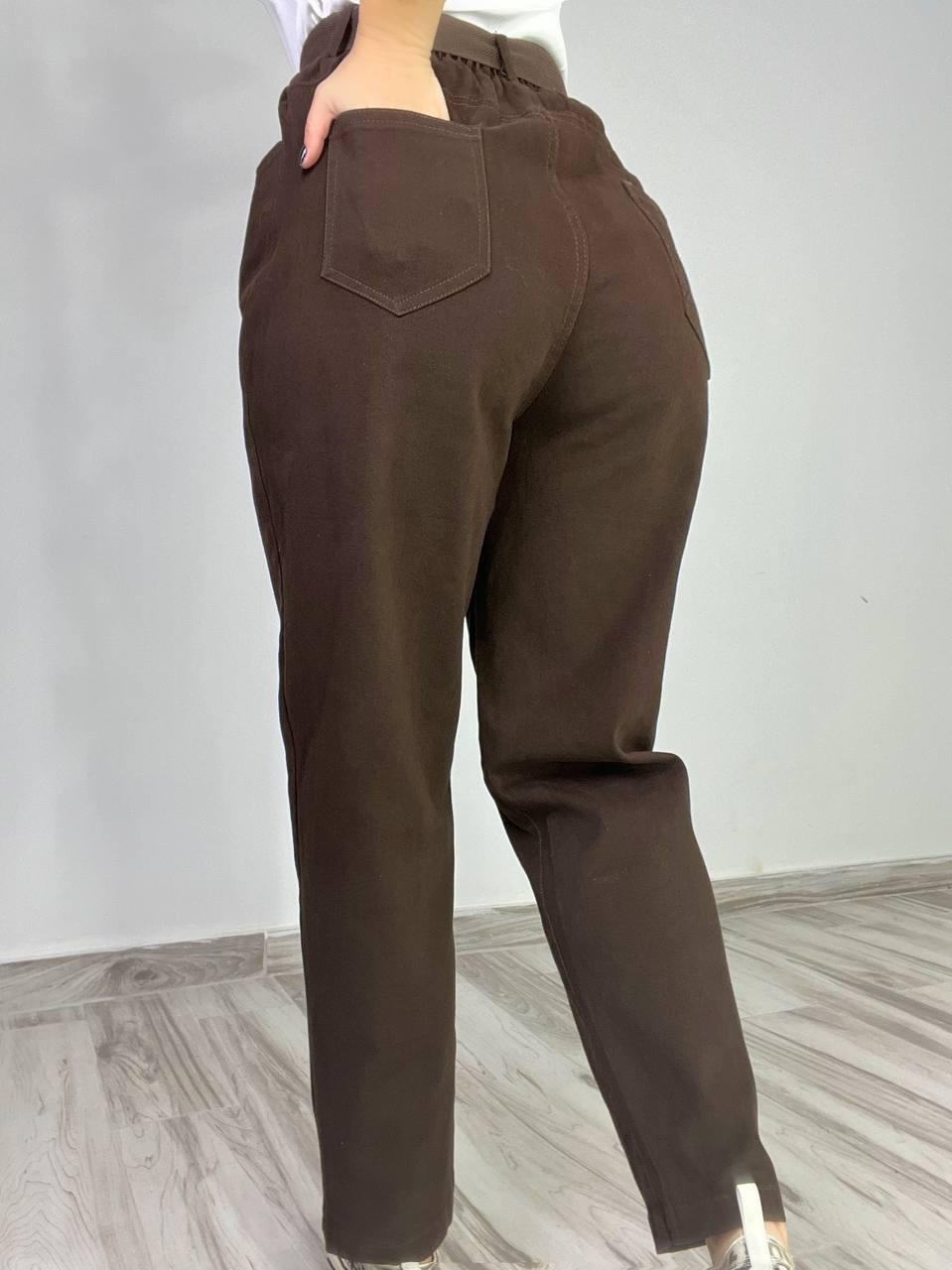 Джинси жіночі A-N 25072 MOM банани талія на резинці з ременем стрейчеві оверсайз M Коричневий (3612) - фото 7 Джинси жіночі A-N 25072 MOM банани талія на резинці з ременем стрейчеві оверсайз M Коричневий (3612) - фото 7