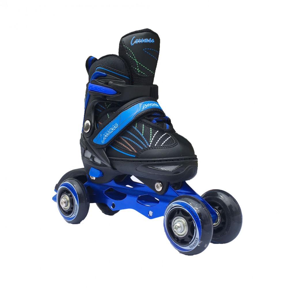 Роликовые коньки Caroman PU ротация колес р. 27-31 Синий (2T3015)