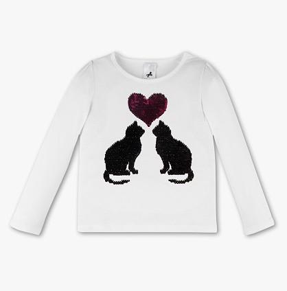 Реглан для девочки C&A с двусторонними пайетками 104 см White (1078313)