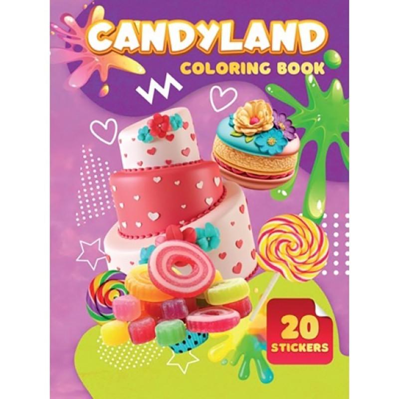 Дитяча розмальовка Candyland А06012506 20 наліпок А4 (RLT51950)