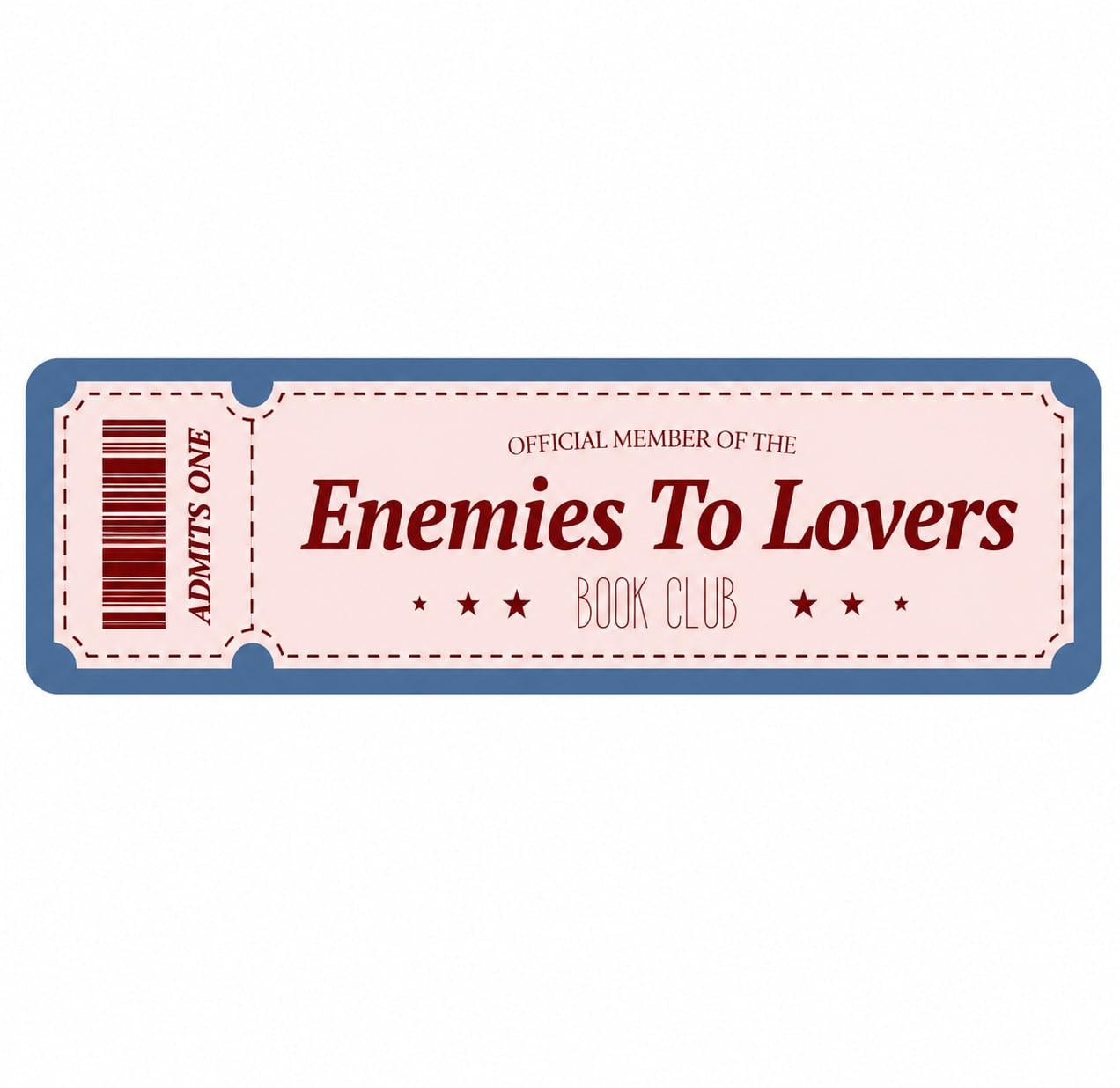 Закладка-квиток для книг картонна Enemies To Lovers Рожевий (37242803)