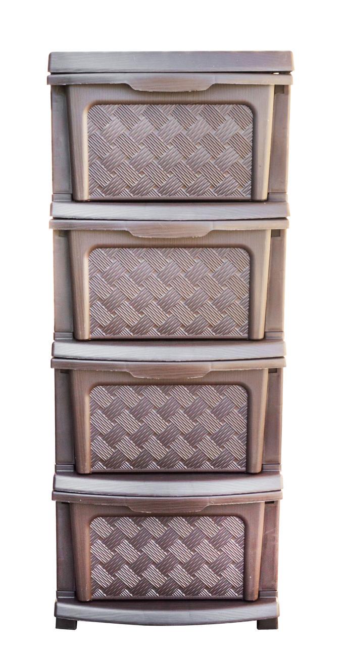Комод пластиковый R-Plastic 04011 Компакт на 4 ящика 86x40x34 см Коричневый (5157-КР) - фото 3 Комод пластиковый R-Plastic 04011 Компакт на 4 ящика 86x40x34 см Коричневый (5157-КР) - фото 3
