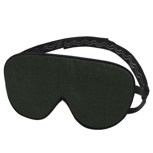 Маска для сну з льону Чумацький Шлях з нековзкою резинкою Темно-зелений (1187-02)