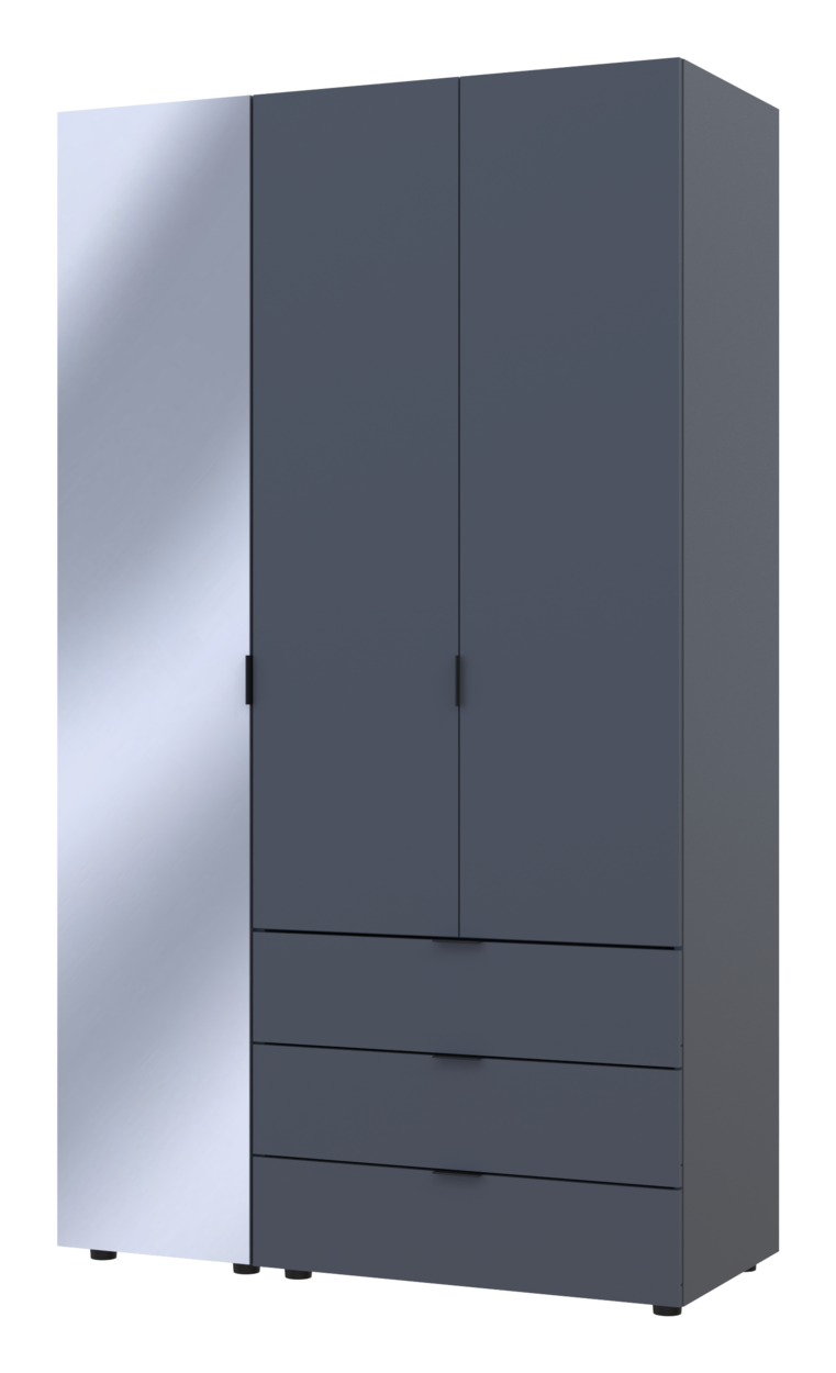 Шафа для одягу Doros Гелар 2ДСП/дзеркало 116,5х49,5х203,4 см Графітовий (42002155)