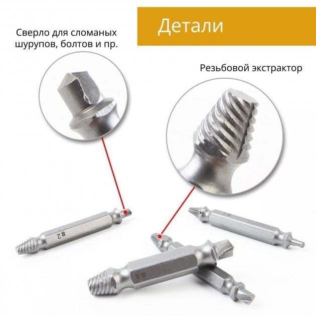 Набор для выкручивания сломанных болтов - фото 4 Набор для выкручивания сломанных болтов - фото 4