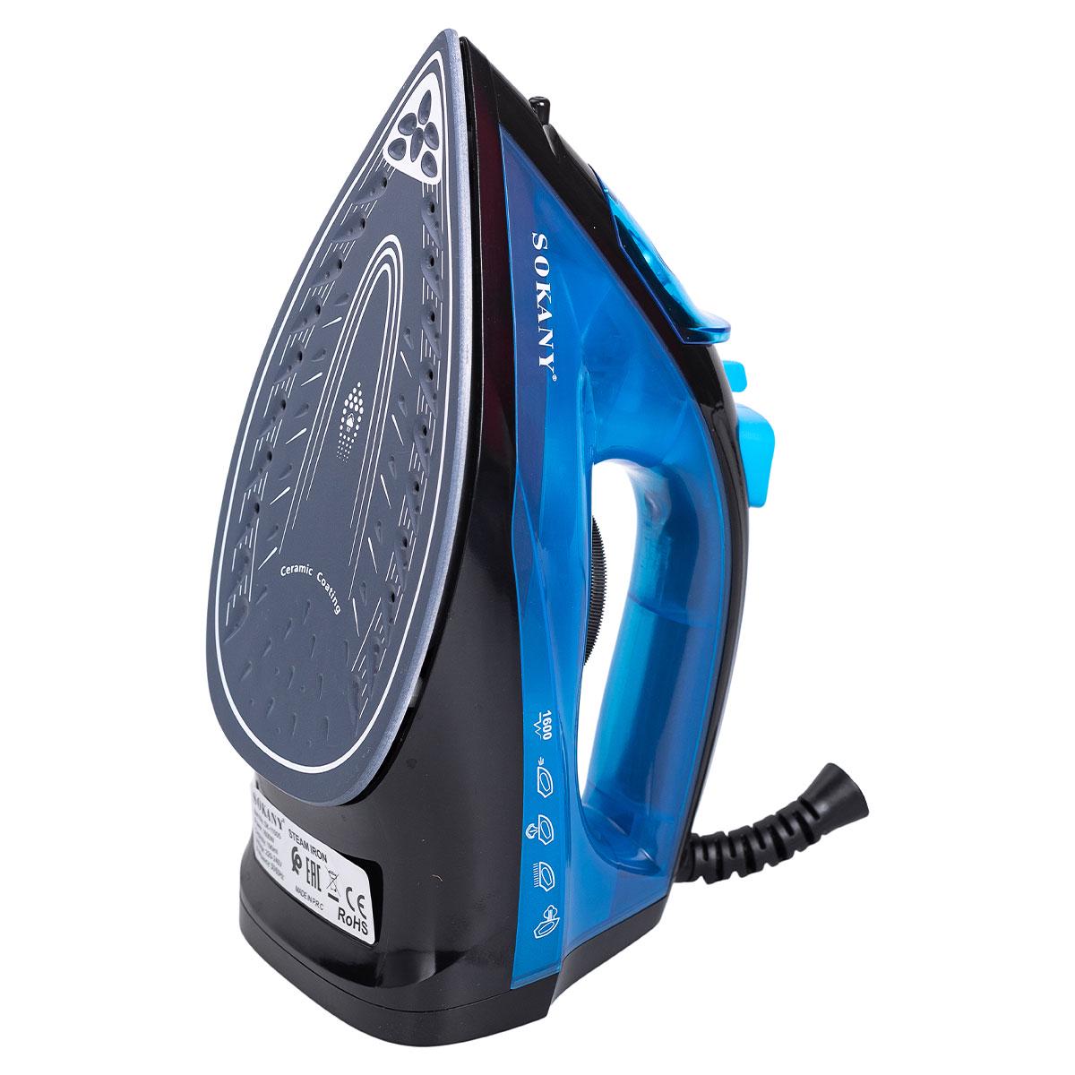 Праска ручна парова Sokany з керамічним покриттям для одягу 1600 Вт Синій (5922) - фото 6 Праска ручна парова Sokany з керамічним покриттям для одягу 1600 Вт Синій (5922) - фото 6