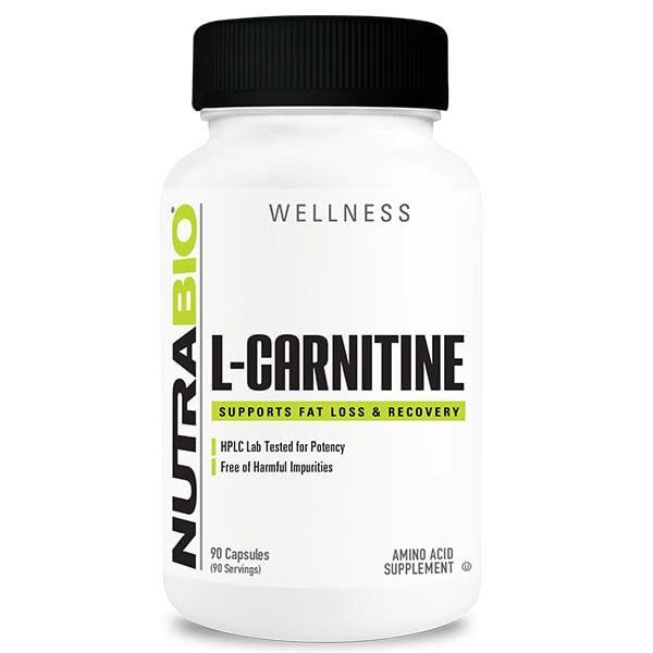 Жироспалювач для спорту NutraBio L-Carnitine 500 мг 90 капс. (000027209)
