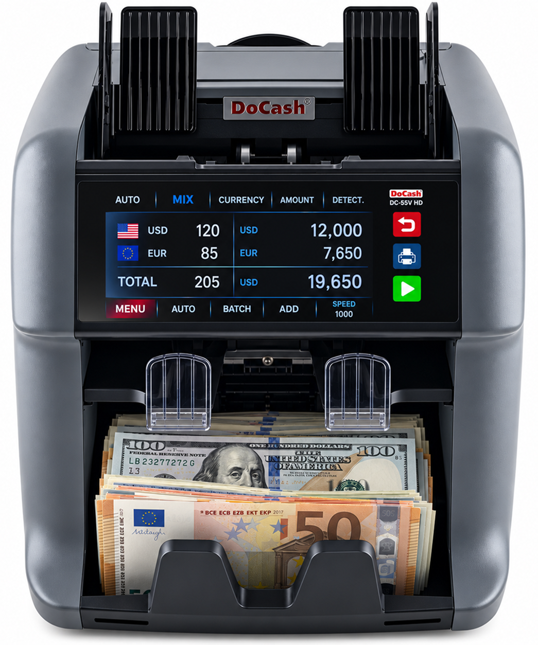 Лічильник банкнот DoCash DC-55V HD 2CIS/IR/UV/MG