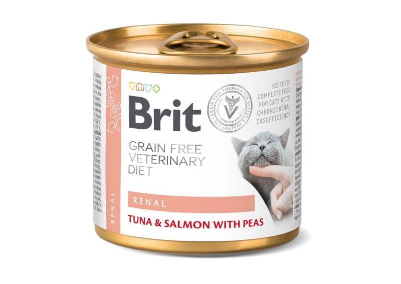 Корм Brit GF Veterinary Diet Cat Renal вологий з тунцем та лососем для котів із хронічною нирковою недостатністю 200 г