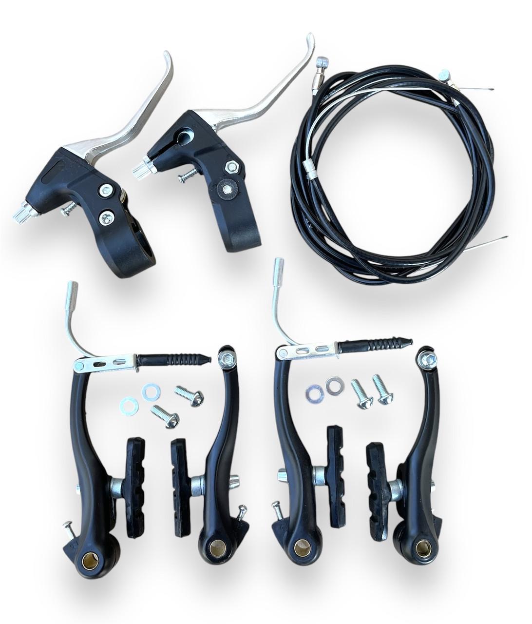 Гальма велосипеда обідні V-brake повний комплект ручки алюмінієві гальма гальмівні троси та кожухи Гальма велосипеда обідні V-brake повний комплект ручки алюмінієві гальма гальмівні троси та кожухи