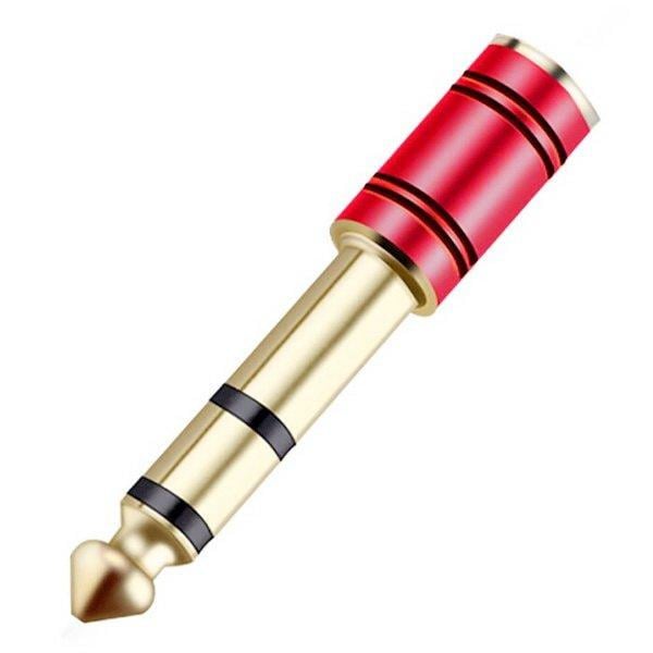 Стерео-переходник 3,5 мм Female-6,3 мм Male R Connector Red/Gold (A48425)