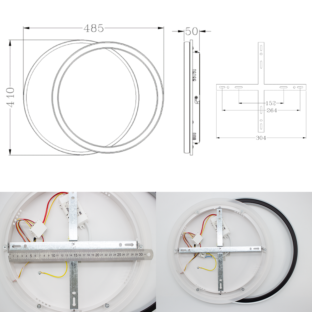 Люстра ESLLSE STANDART 2R с пультом 65 Вт 485x410x50 мм Черно-белый (10605) - фото 5 Люстра ESLLSE STANDART 2R с пультом 65 Вт 485x410x50 мм Черно-белый (10605) - фото 5