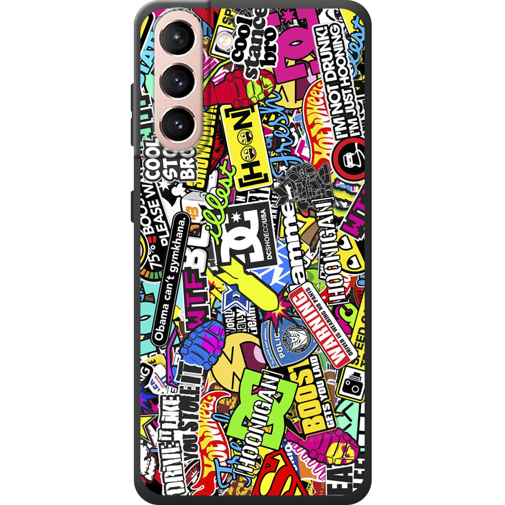 Чохол BoxFace Samsung G991 Galaxy S21 Multicolored Inscriptions Чорний силікон (41709-up880-44632)