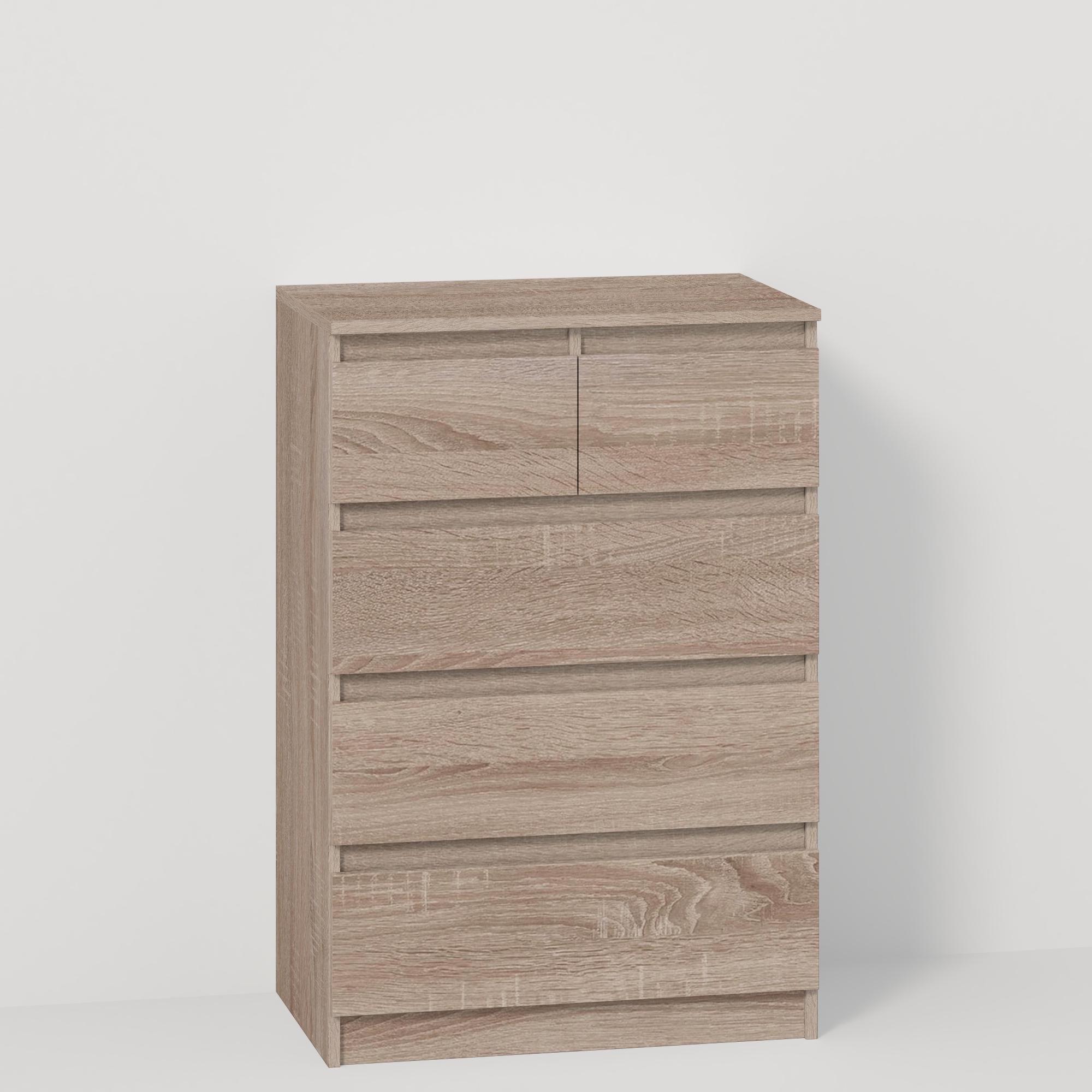 Комод на 5 ящиков без ручек Line KF2+F3 700x450x1035 мм Дуб Сонома Трюфель - фото 2 Комод на 5 ящиков без ручек Line KF2+F3 700x450x1035 мм Дуб Сонома Трюфель - фото 2