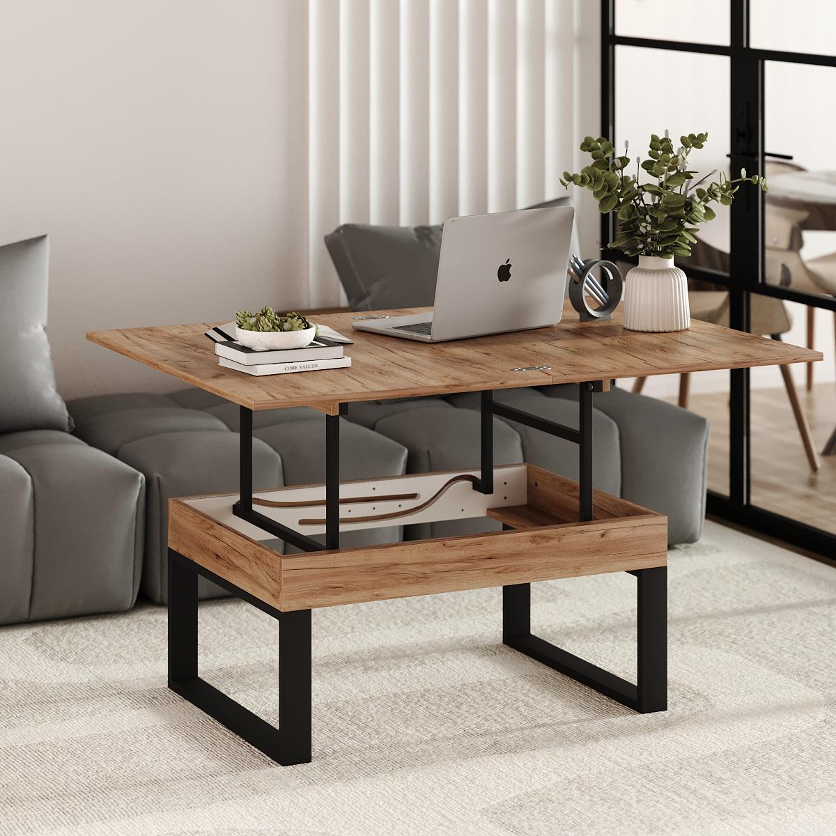 Журнальний стіл-трансформер S-Fly 880x466x600 мм Дуб крафт золотий (TB33120000030) - фото 3 Журнальний стіл-трансформер S-Fly 880x466x600 мм Дуб крафт золотий (TB33120000030) - фото 3