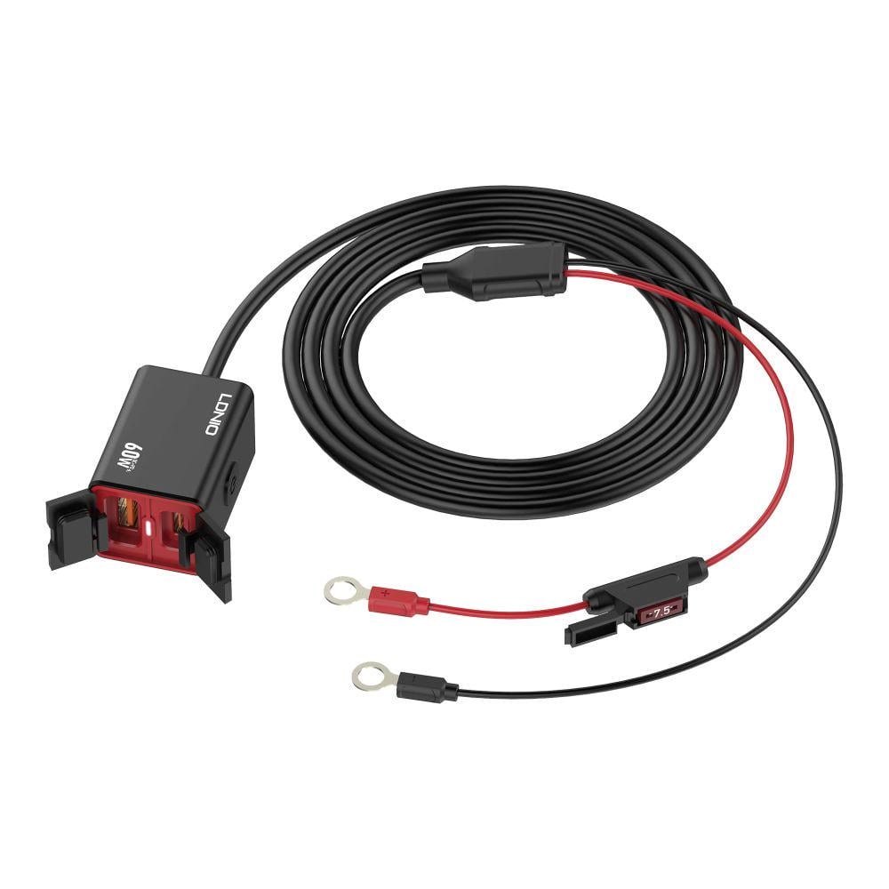 Зарядний пристрій автомобільний LDNIO C108 1USB/1USB-C 60W+Type-C to Type-C - фото 6