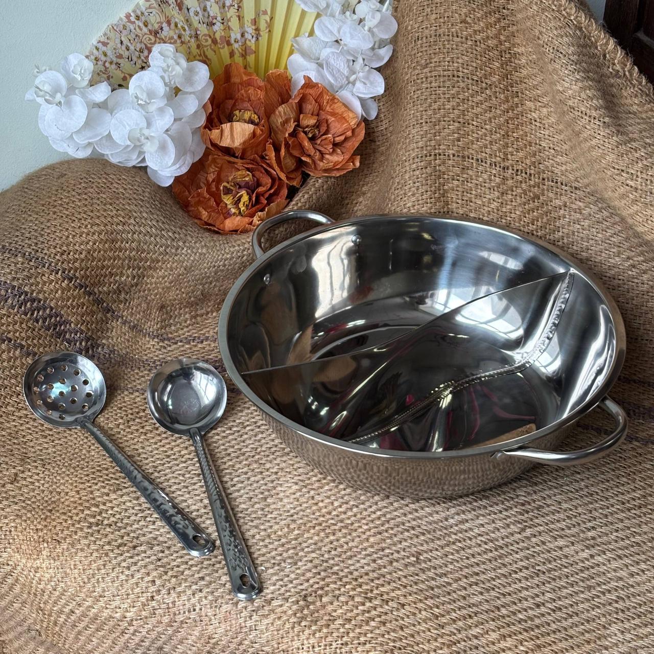 Кастрюля металлическая для hot pot с двумя секциями (sp1-3046740028)