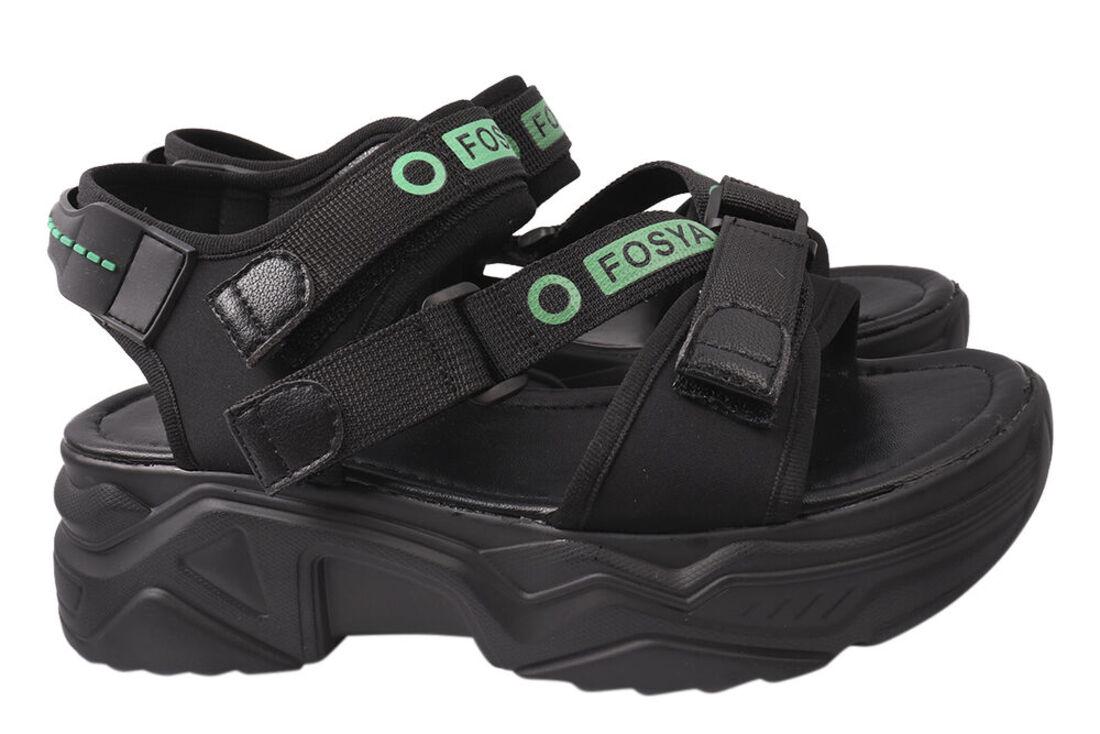 Босоножки женские Li Fexpert из текстиля на платформе р. 38 Черный (662-21LBS)