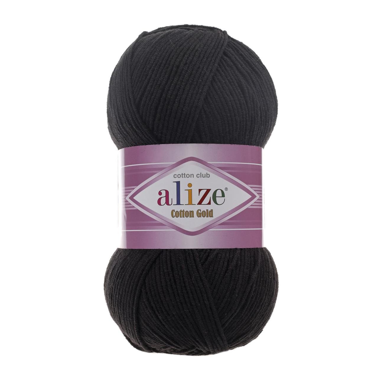 Пряжа Alize Cotton Gold цвет 60 Черный (1753335124)