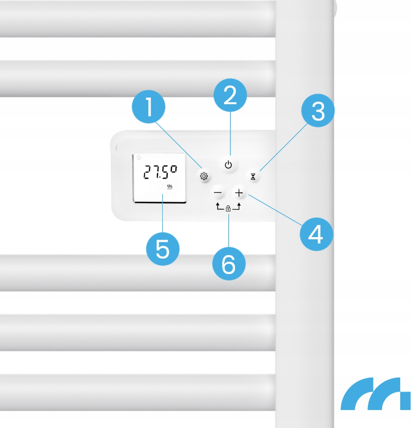 Сушарка для рушників електрична з термостатом Maltec 500 Вт Білий - фото 7 Сушарка для рушників електрична з термостатом Maltec 500 Вт Білий - фото 7