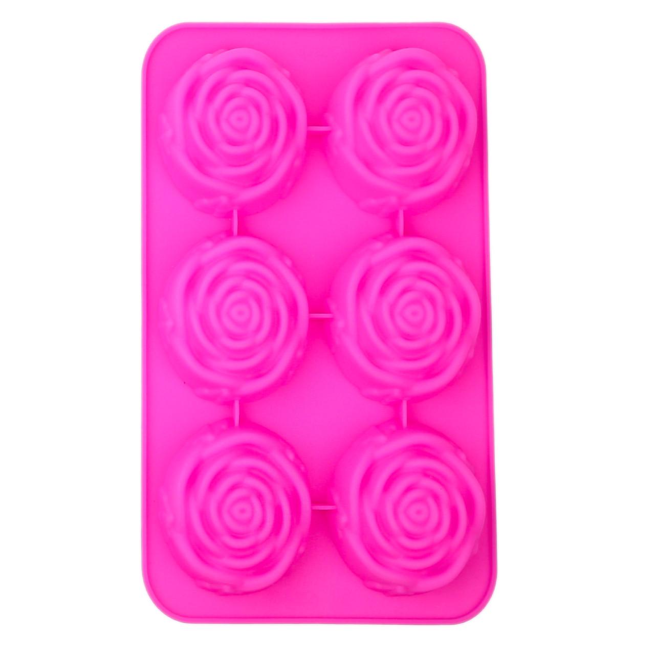 Форма силіконова для випікання Квіти 26х17,5 см 6 шт. Рожевий (2358828949)