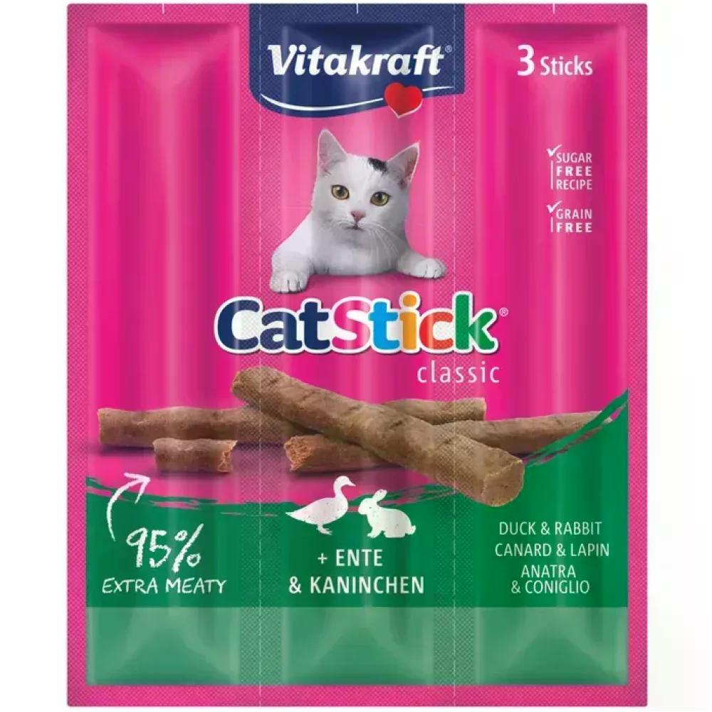 Лакомство для кошек Vitakraft Cat Stick Rabbit&Duck мясные палочки с кроликом и уткой 18 г 3х6 г